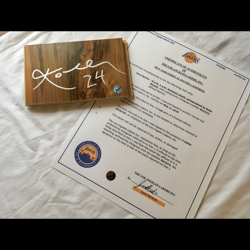 Glass case, plank, COA add on for previous buyer